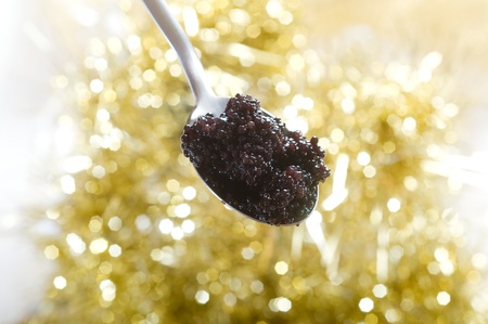 caviar over spoonの写真素材