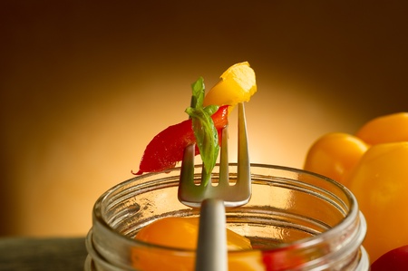 pepper preserved on bowl の写真素材