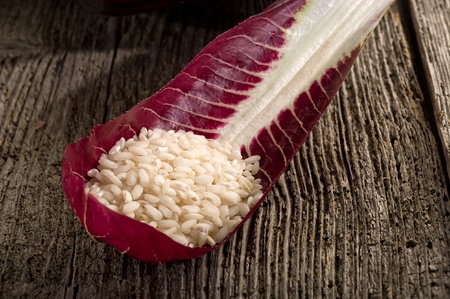 raw rice anch chicoryの写真素材