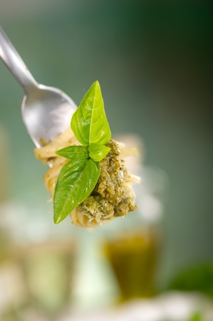 italian pesto pastaの写真素材