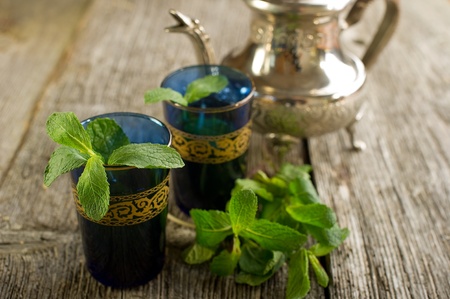 moroccan mint teaの写真素材