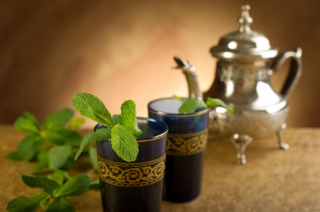 moroccan mint teaの写真素材