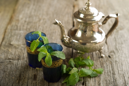 moroccan mint teaの写真素材