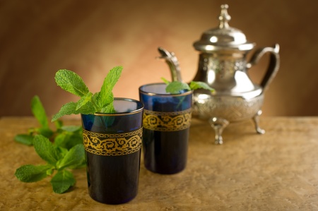 moroccan mint teaの写真素材