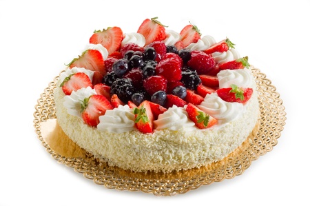 cake with soft fruitsの写真素材