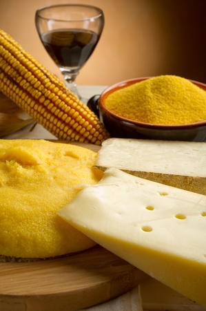 polenta and cheeseの写真素材