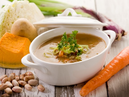 soup vegetables with ingredientsの写真素材