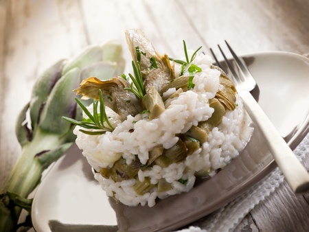 risotto with artichokesの写真素材
