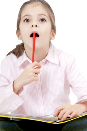 little girl  studyngの写真素材