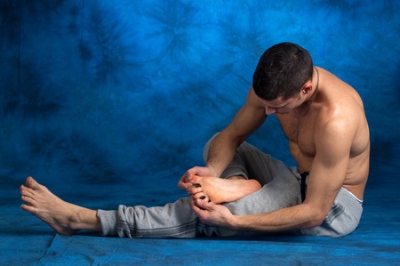 man stretchingの写真素材