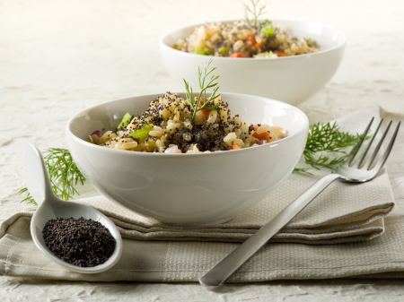 risotto with poppy seed and carrots,healthy foodの写真素材