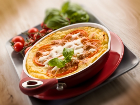 potatoes pizza vegetarian foodの写真素材