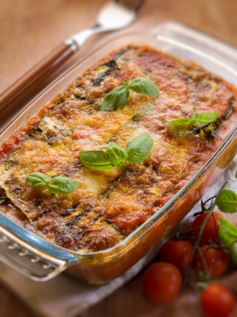 zucchinis parmesan-parmigiana di zucchineの写真素材