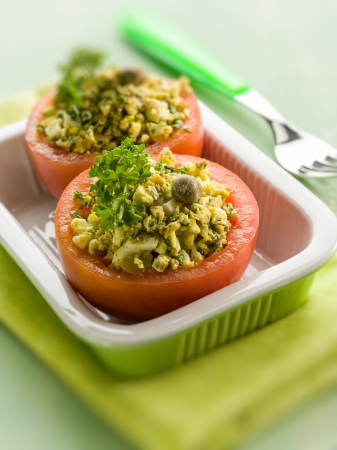 stuffed tomatoes, selective focusの写真素材