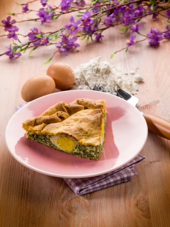 pasqualina cake, traditional italian  easter foodの写真素材