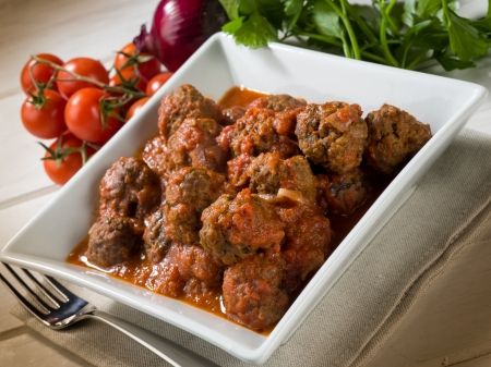 meatballs with tomato sauceの写真素材