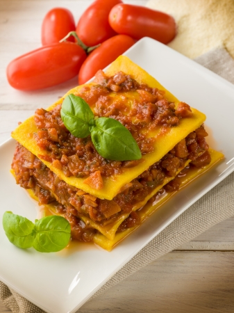 homemade vegetarian lasagneの写真素材