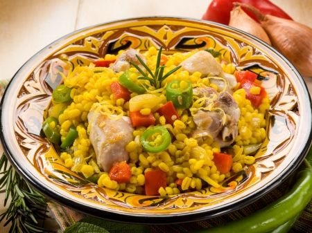 chicken paellaの写真素材