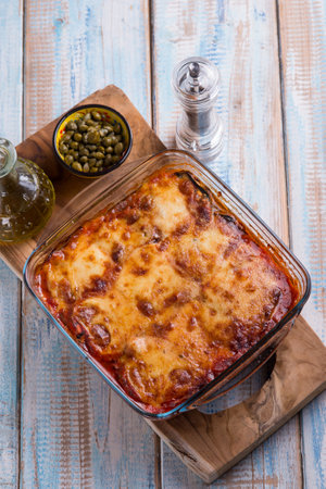 pizzaiola eggplants traditional italian recipeの写真素材