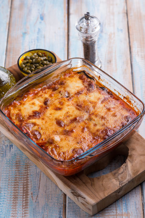 pizzaiola eggplants traditional italian recipeの写真素材