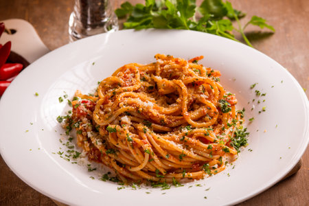 angry pasta traditional italian recipeの写真素材