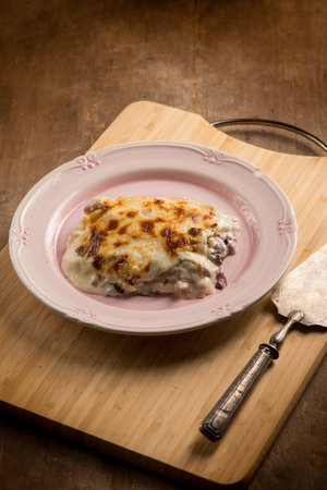 chicory lasagna, italian recipeの写真素材