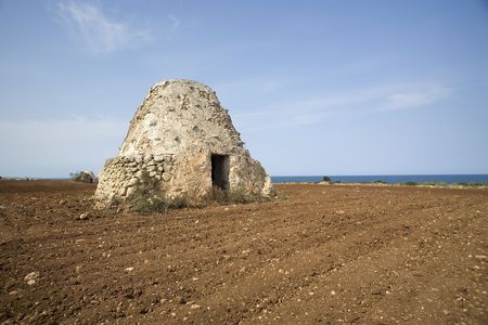 Trullo, typical construction in Puglia, Italy.の写真素材