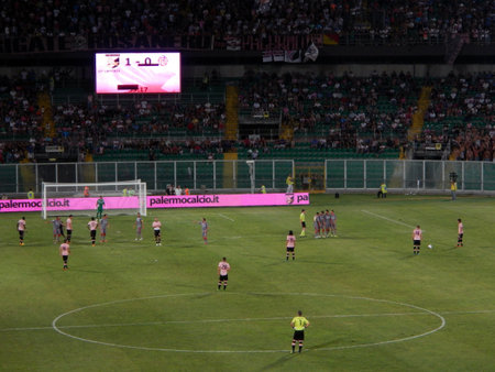 PALERMO, ITALY - August 11, 2013 - US Citta di Palermo vs US Cremonese - TIM CUPのeditorial素材
