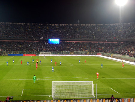 PALERMO, ITALY - March 24, 2022: Italy vs North Macedonia: Knockout Round Play-Offs - 2022 FIFA World Cup Qualifierのeditorial素材