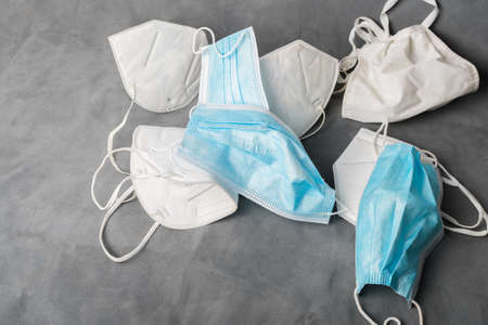 Waste of differents types of masksの写真素材