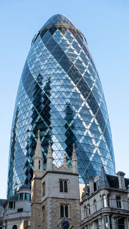 September 2020 London Liverpool street financial district skylineのeditorial素材