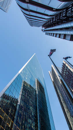 September 2020 London Liverpool street financial district skylineのeditorial素材