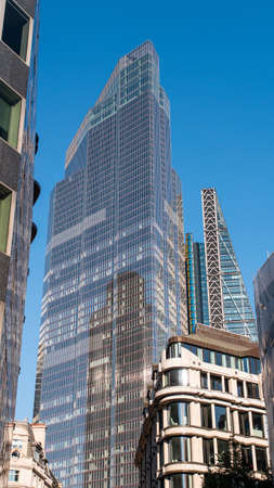 September 2020 London Liverpool street financial district skylineのeditorial素材