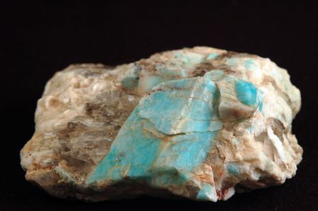Amazonite crystals in matrixの写真素材