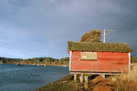 a stormy afternoon in the harborの写真素材
