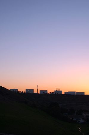 sunset in an industrial areaの写真素材
