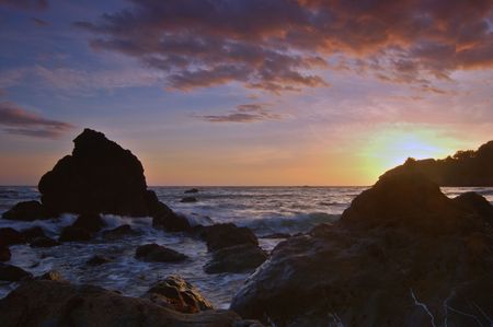 Sunset at Muir Beach, Marin County, Californiaの写真素材