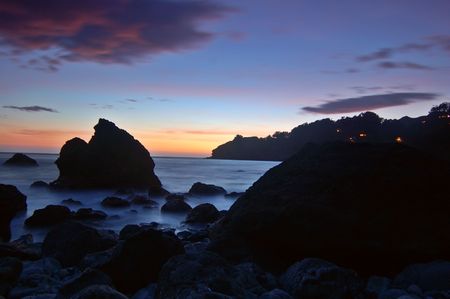 Sunset at Muir Beach, Marin County, Californiaの写真素材