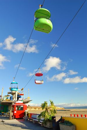 beach from the boardalk in Santa Cruz, Californiaの写真素材