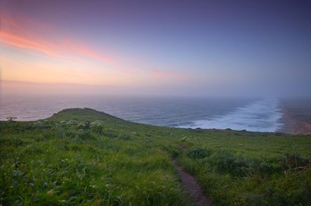 Dusk at Point Reyes National seashore, Californiaの写真素材