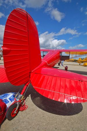 Tailwheel of a Cessna 140 vintage airplane