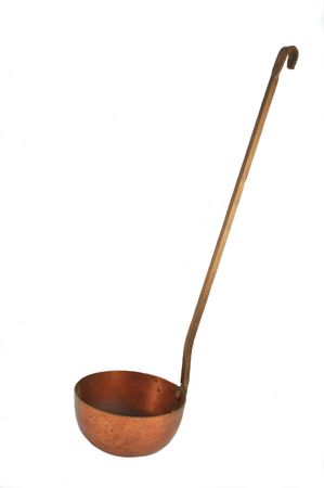 old style copper ladle spoonの写真素材