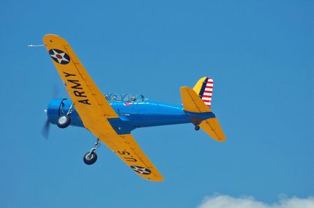 vintage army trainer takes flight