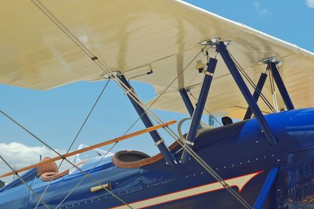 cockpit of a Boeing Stearman Biplaneの写真素材