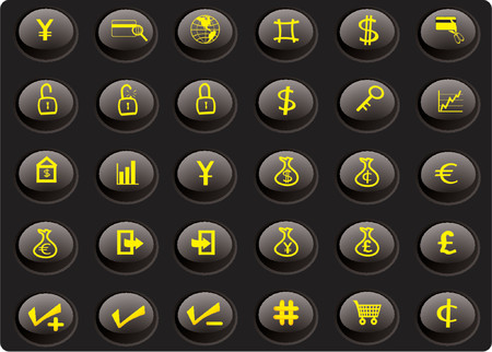 web buttons set with financial themeのイラスト素材