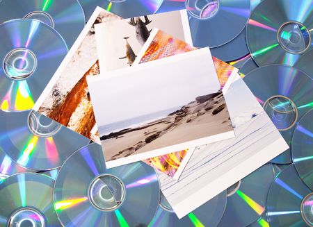 CD compact disk and digital photographyの写真素材