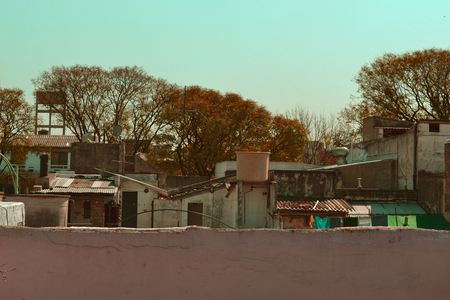 Behind the wallの写真素材