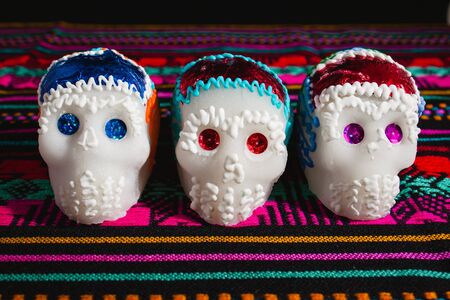 of day of sale, Mexican Sugar akull traditional in a offering in Mexicoの写真素材
