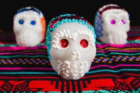 of day of sale, Mexican Sugar akull traditional in a offering in Mexicoの写真素材