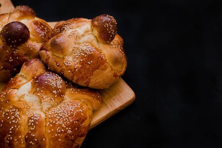 Pan de Muerto Mexico, Mexican sweet Bread during Day of the Dead festivitiesの写真素材